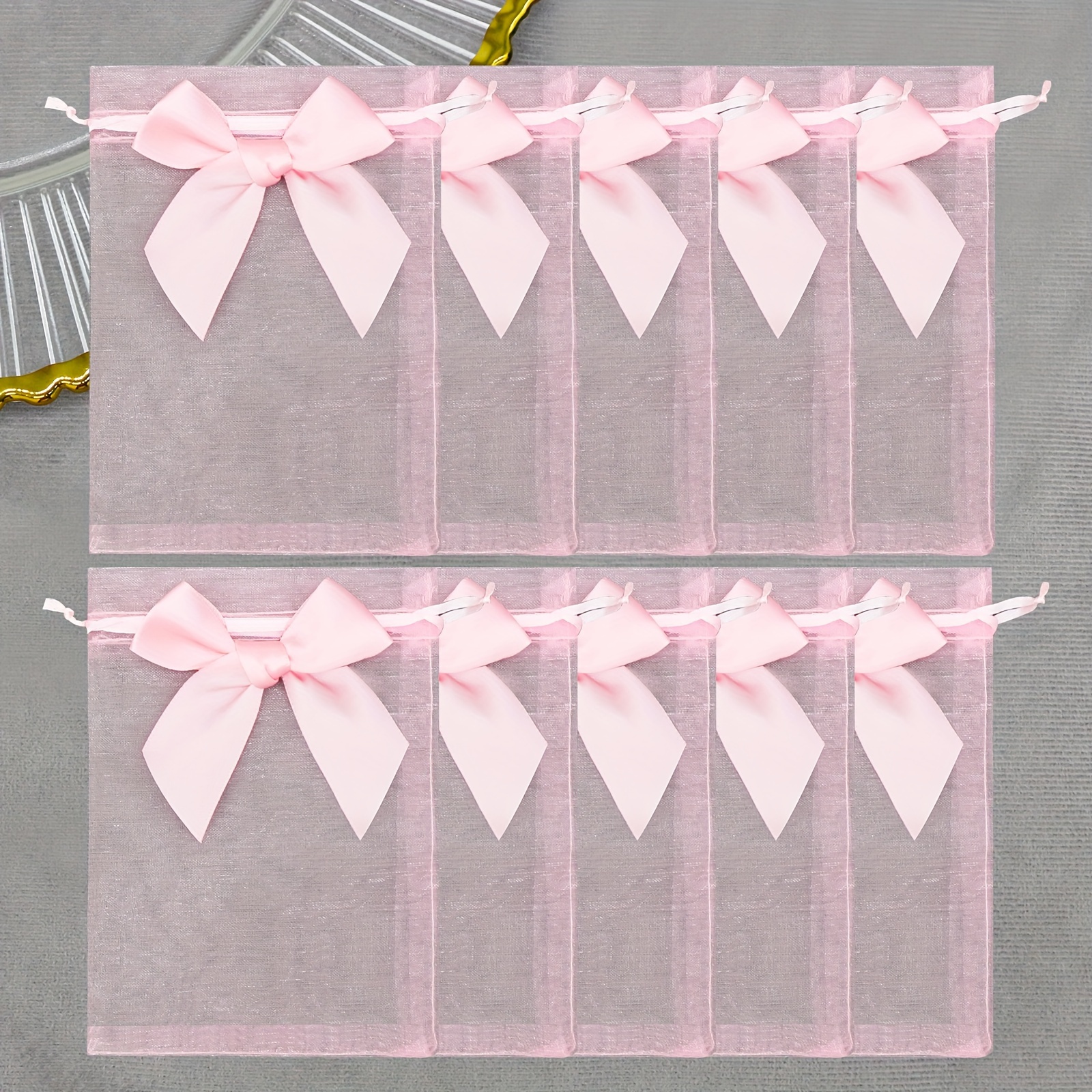Gift For Her/him 20pcs Sheer Organza Bags, Jewelry Bags Drawstring Pouches Wedding Favor Gift Bags