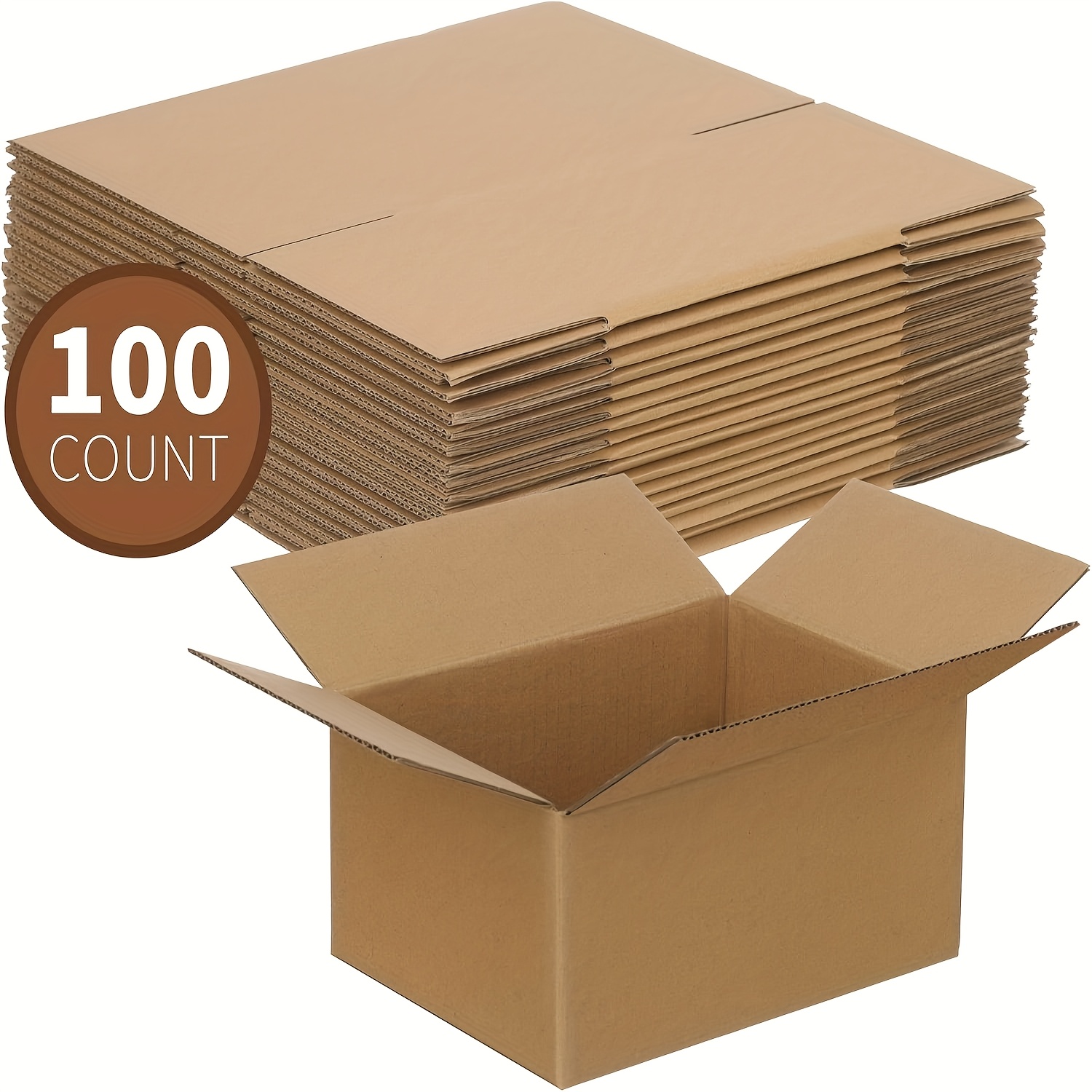 TEMU 8x6x4 Pack Of 100 Corrugated Cardboard Packing Shipping Mailing Moving Carton Boxes