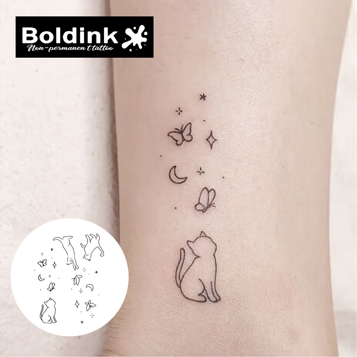 boldinks non permanent tattoo technology features a vivid and realistic kitten catching a   its an   tattoo that offers long lasting waterproof temporary tattoos lasting 1 2 weeks the end   and matte