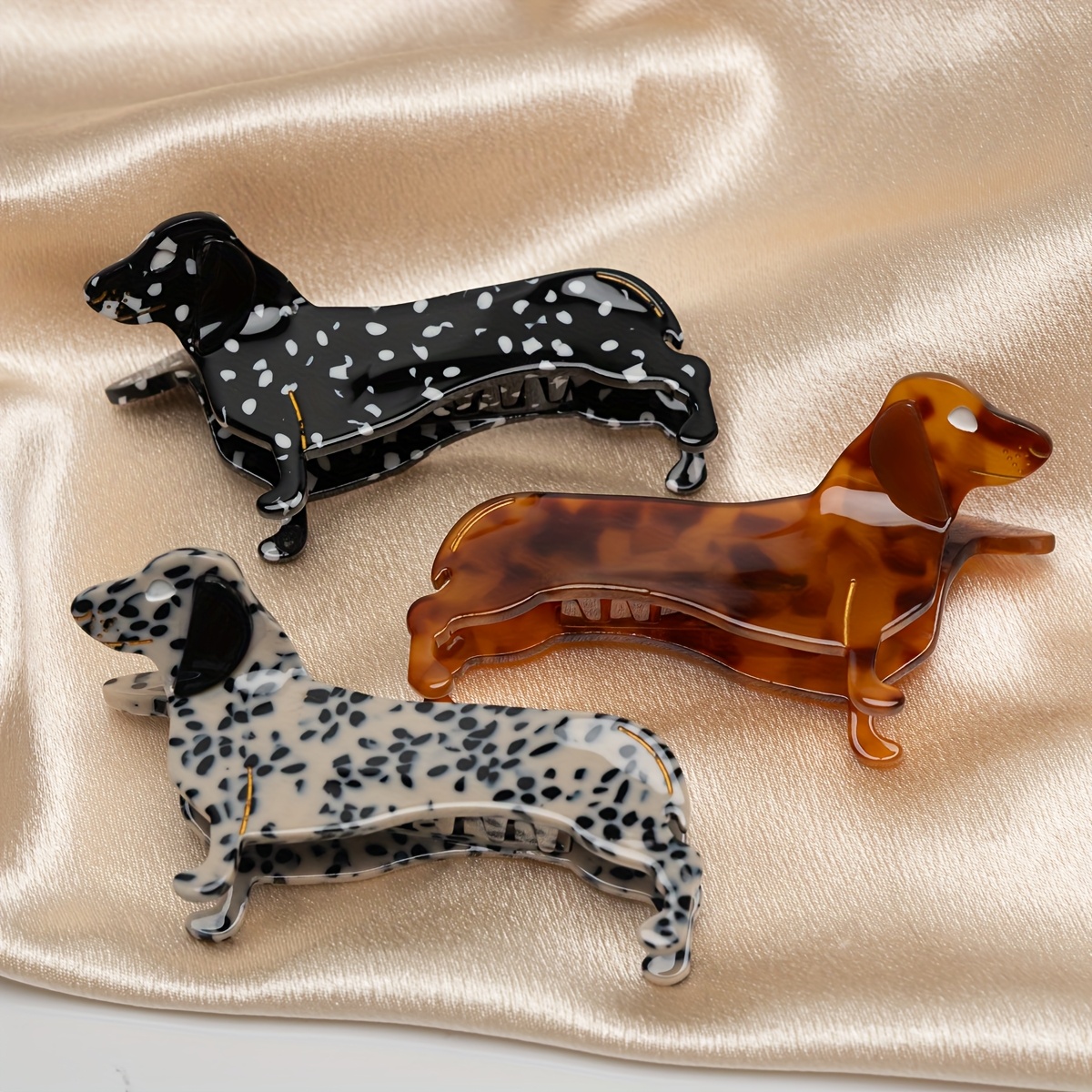 Black & Brown Dog Hair Clip Amazon.com : Hapdoo Dachshund Gifts for Women, Acetate  main image 3