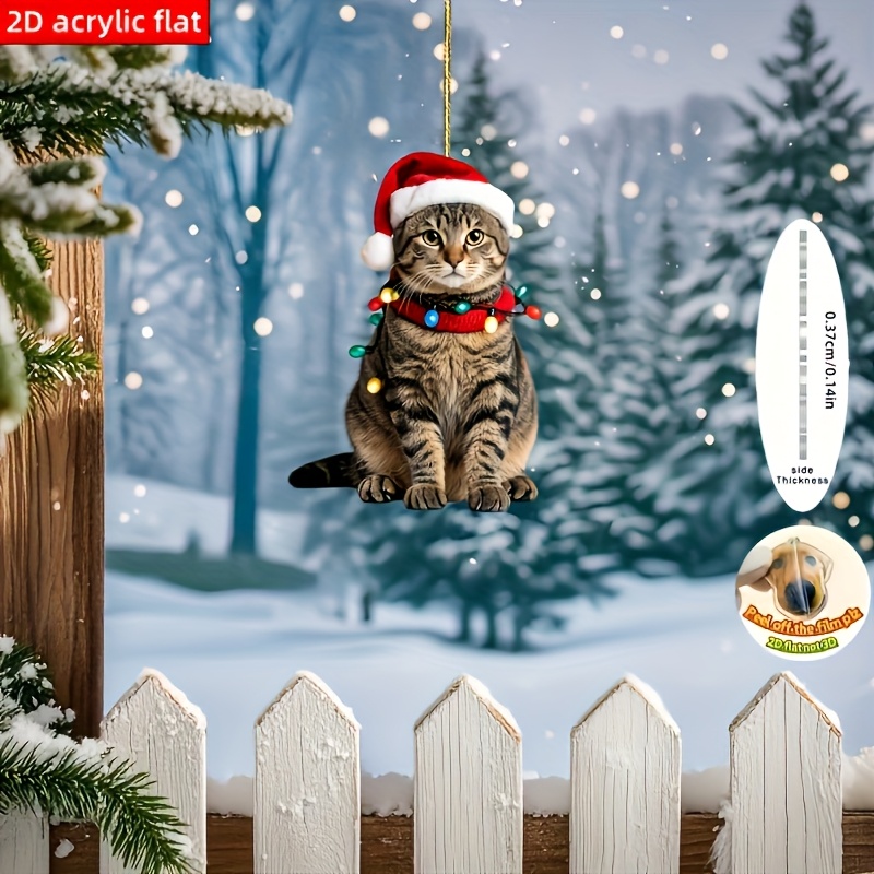TEMU 2d Flat, 2d Flat Surface, 1pc Cute Ornament, Suitable For Indoor/outdoor Trees, Windows, Parties - No Power Needed, Easy To Hang - Perfect