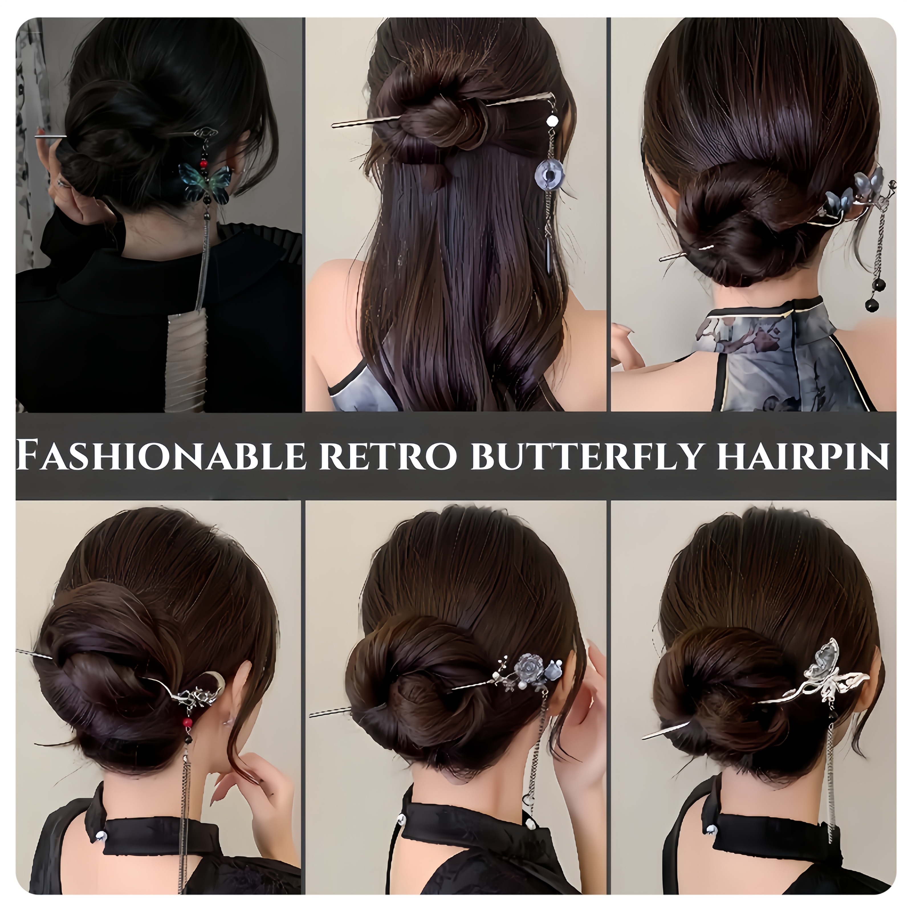 6pcs alloy elegant     tassel hairpin set suitable for women and ladies fashionable trendy cool hair accessories perfect as birthday holiday costume party photo gift   for her Product details 3