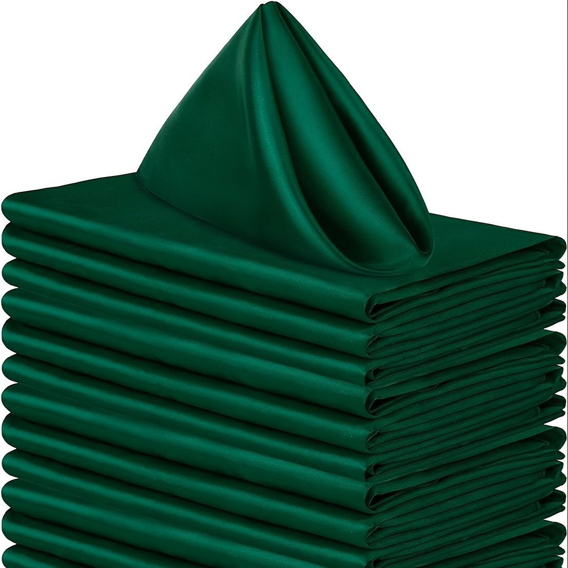 

Luxury Solid Green Polyester Cloth Napkins For Dining - Pack Of 25, Woven Square Table Linens, Christmas & , High-density , , Washable