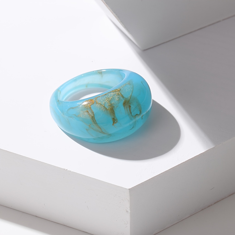 3/5/7/9 Simple Candy-Colored Acrylic Stackable Rings Set