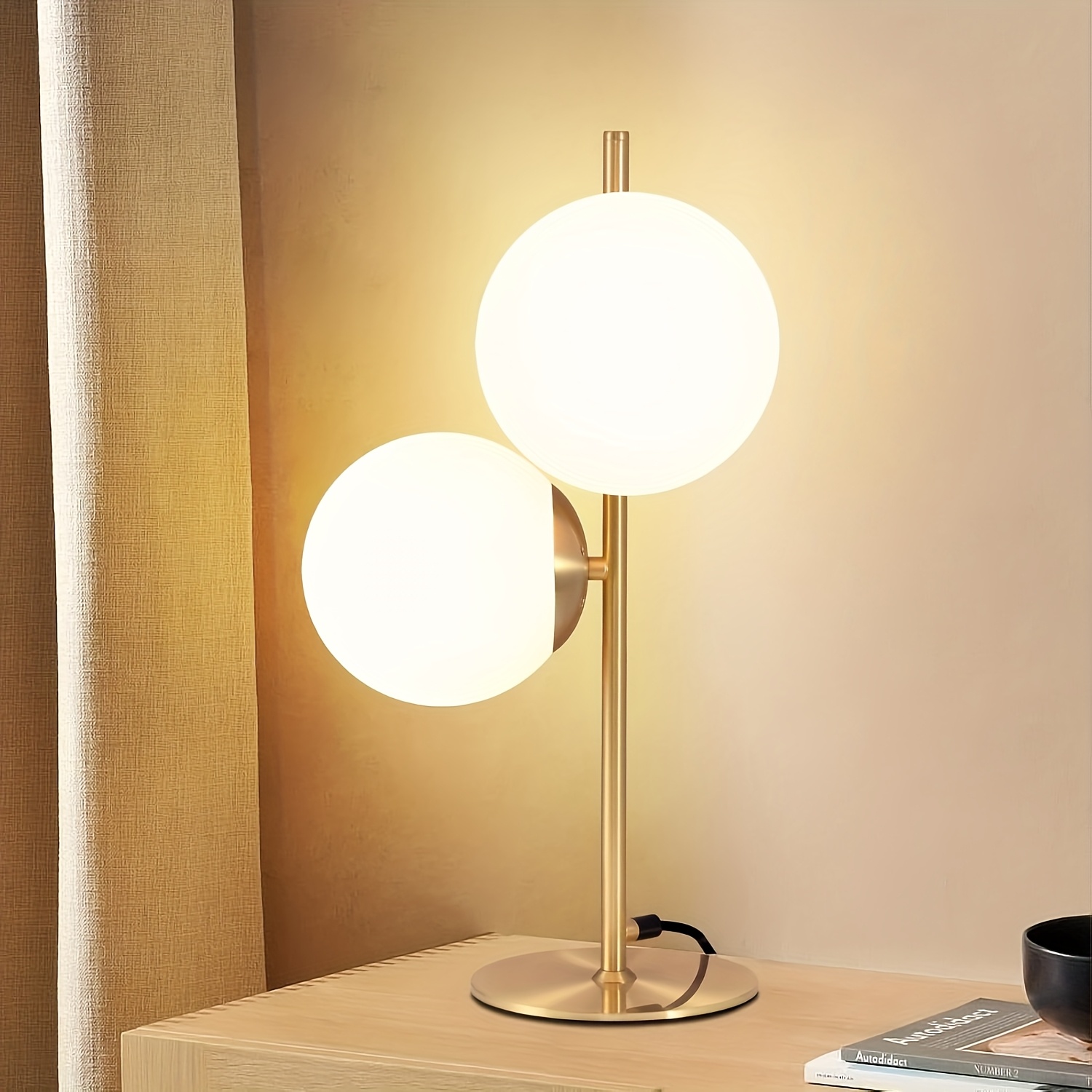 Modern Glass Table Lamp In Golden/black For Bedroom/office With Switch Suitable For Bedroom/office(bulb Not Included)