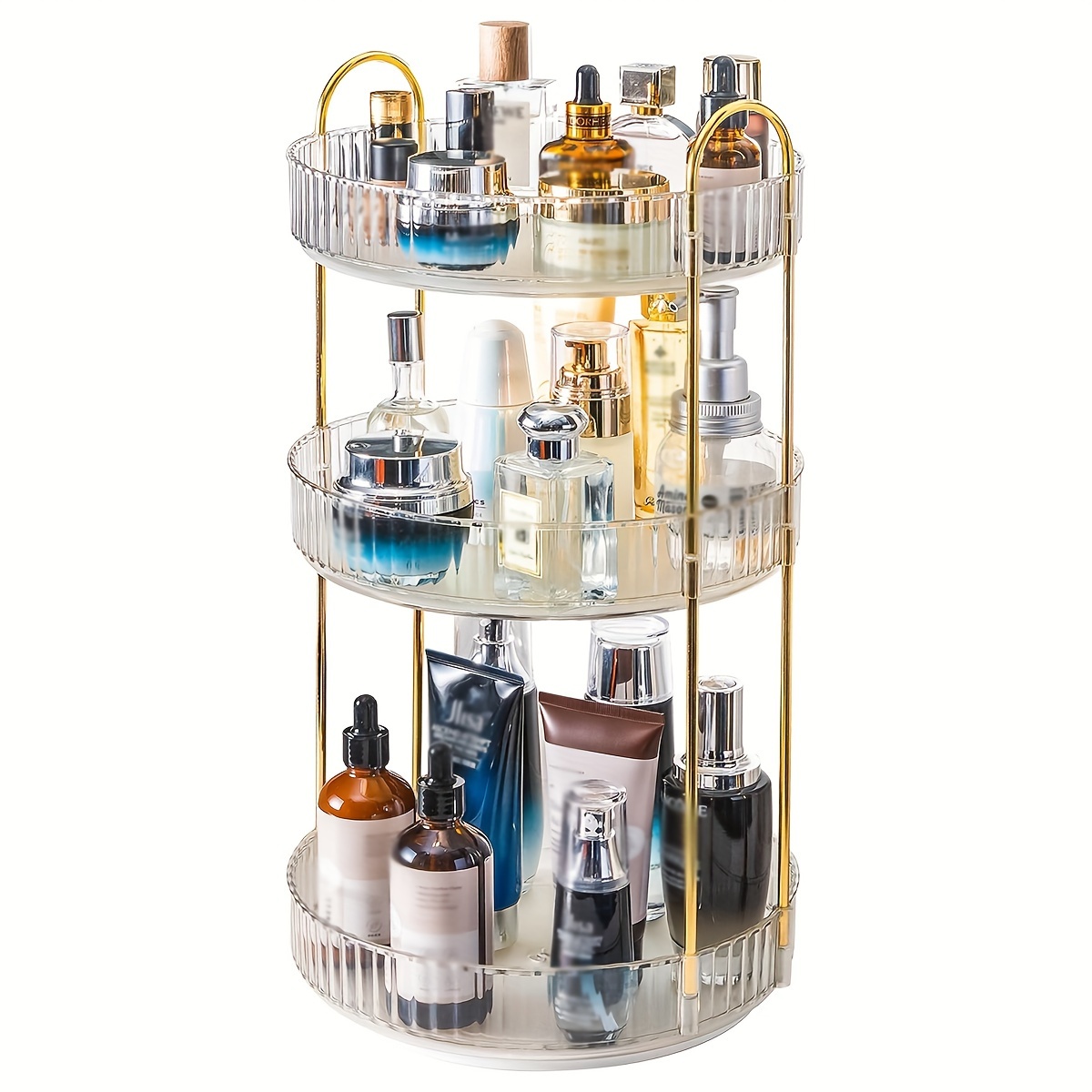 

2/3 Layer High-capacity 360 Rotating Makeup Organizer For Vanity - Skincare, Cosmetics, And Perfumes - Clear Storage For Dresser And Countertop - Your Makeup And Beauty Products Organized And