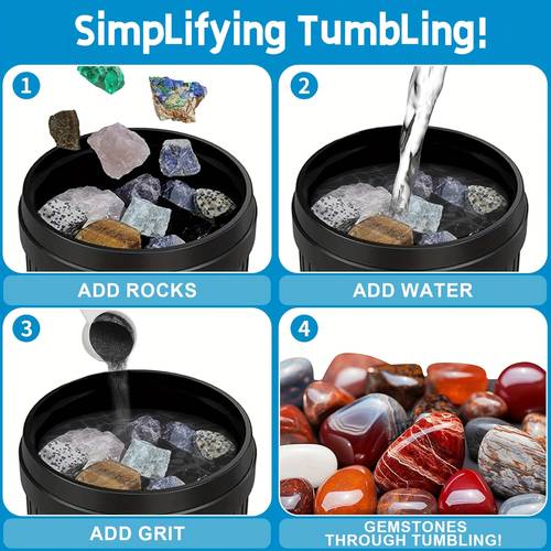 800G (Approximately 1.76 ) of Rock Tumbler Polishing Grit - 4-Step Rolling Mill Media Kit for Coarse, Medium, Pre-Polish, And Final Polish; Rolling Supplement Media Compatible with Any Stone Polishing Machine Or Rock Glass Tumbler.