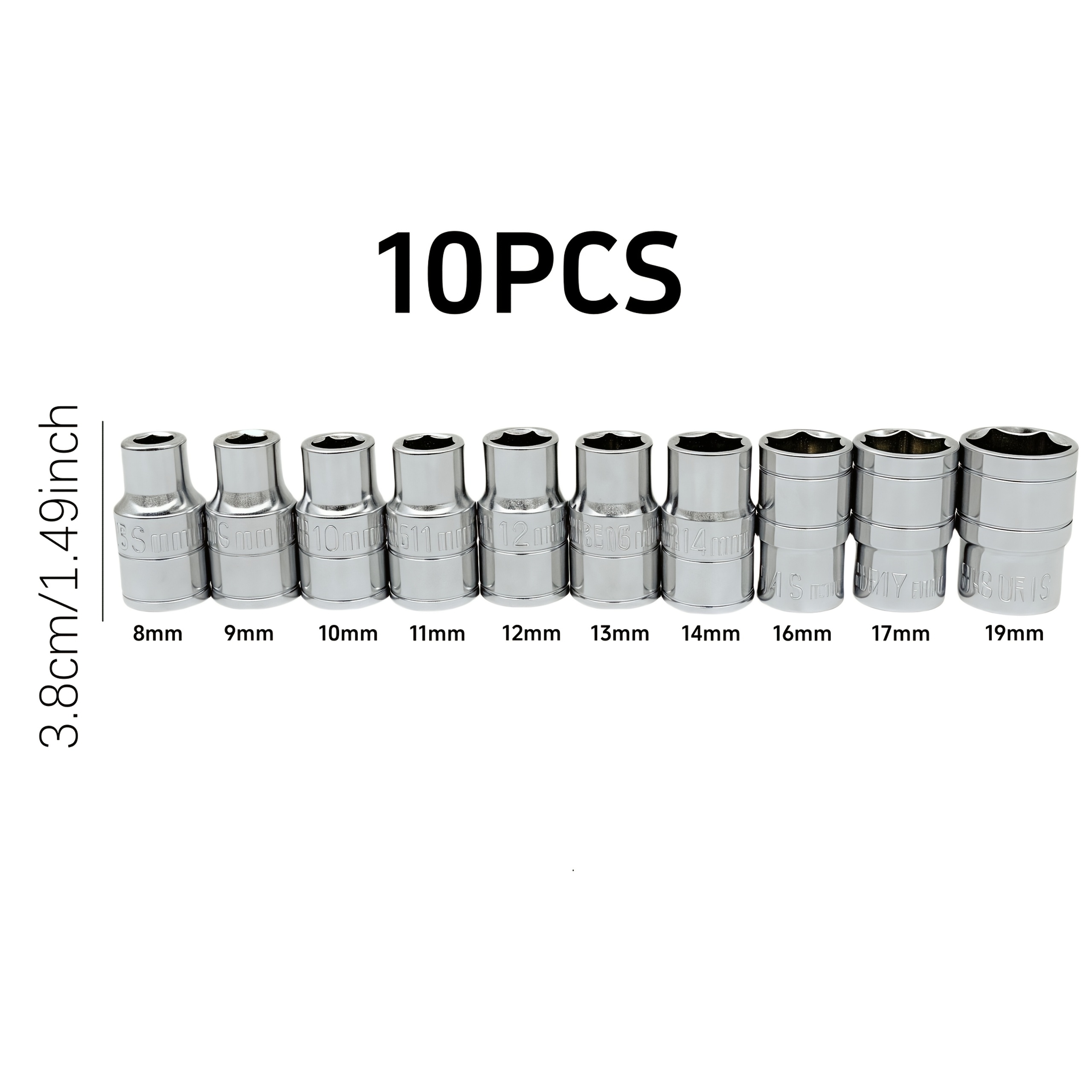 TEMU Dazosho Wireless Impact Wrench 1/2-inch Drive Socket Set, 10pcs Short-reach Metric Socket Set, Mechanical Metric Socket Set With Simple Pp