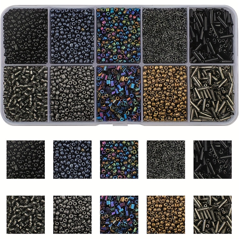 Image of 5000pcs Retro 12/0 Glass Seed Beads - 2mm Tiny Tube Bugle Beads Suitable For Jewelry Making, 10 Colors For Diy Waist Beads, Bracelets, Necklaces, Earrings - Glass Beads For Beginners & Crafters