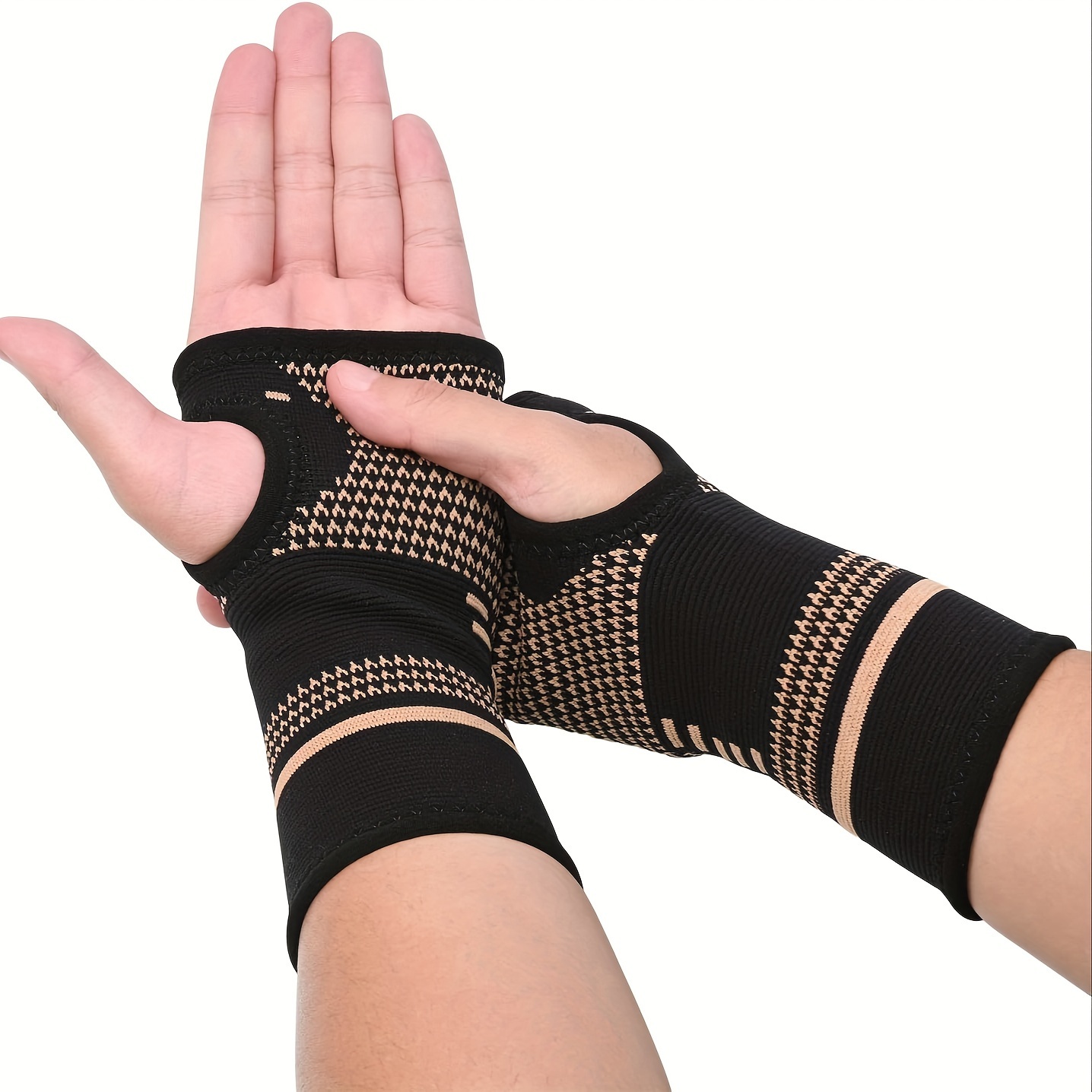 

1pc Copper Wrist Brace, Wrist Support Compression Sleeve, Comfortable And Breathable, Elastic Wrist Guard For Men And Women, For Sports, Fitness, Workout