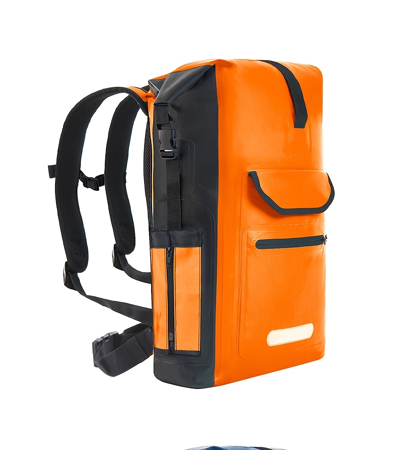 25L Tarpaulin Backpack with Reflective Strips, Convenient to Use, Front Zipper Pocket Backpack, Suitable for Hiking