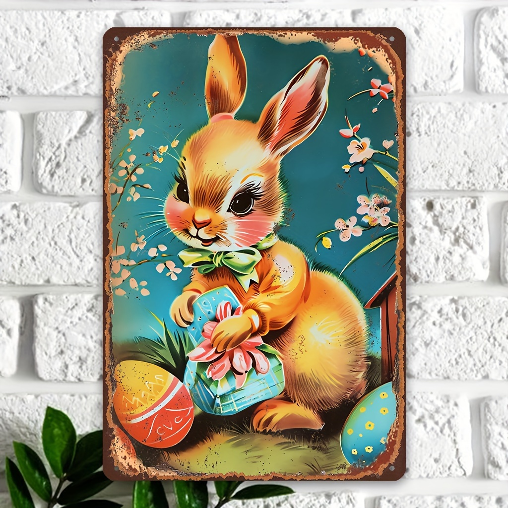 Vintage Victorian Bunny Rabbit Family Figurines Primitive Spring Easter Set  of 4 