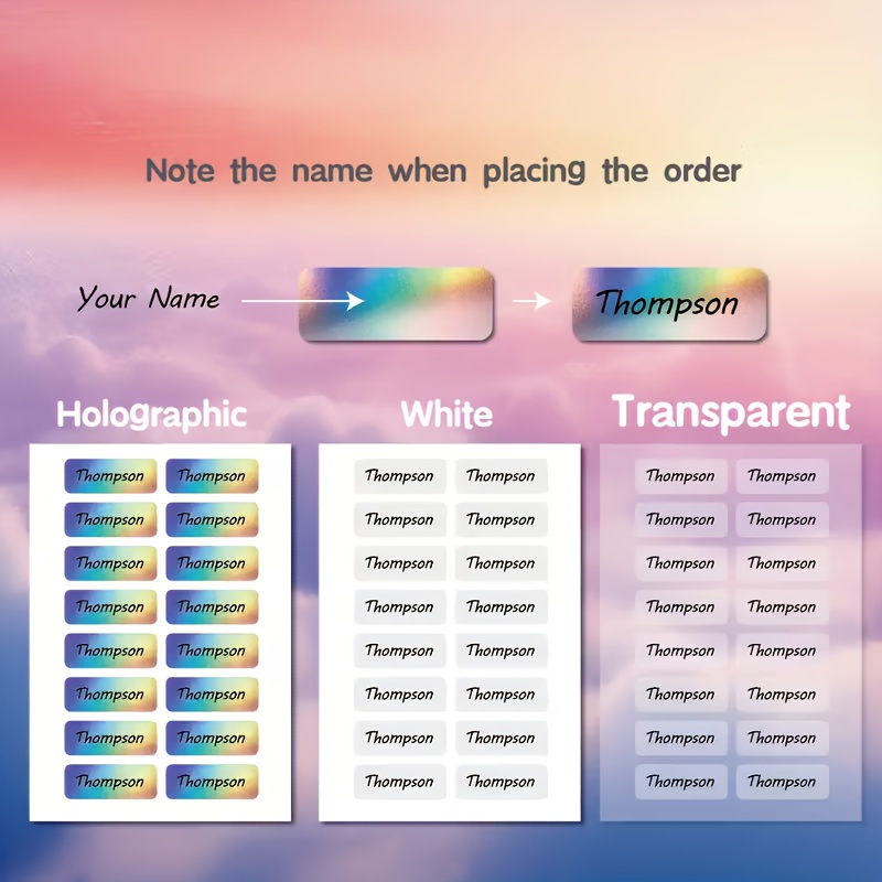 TEMU Custom Name Labels, 1.18 X 0.5 Inch Personalized Stickers, Ideal For Lunch Boxes, Books, Pencils, Water Bottles And Toothbrushes, Available In