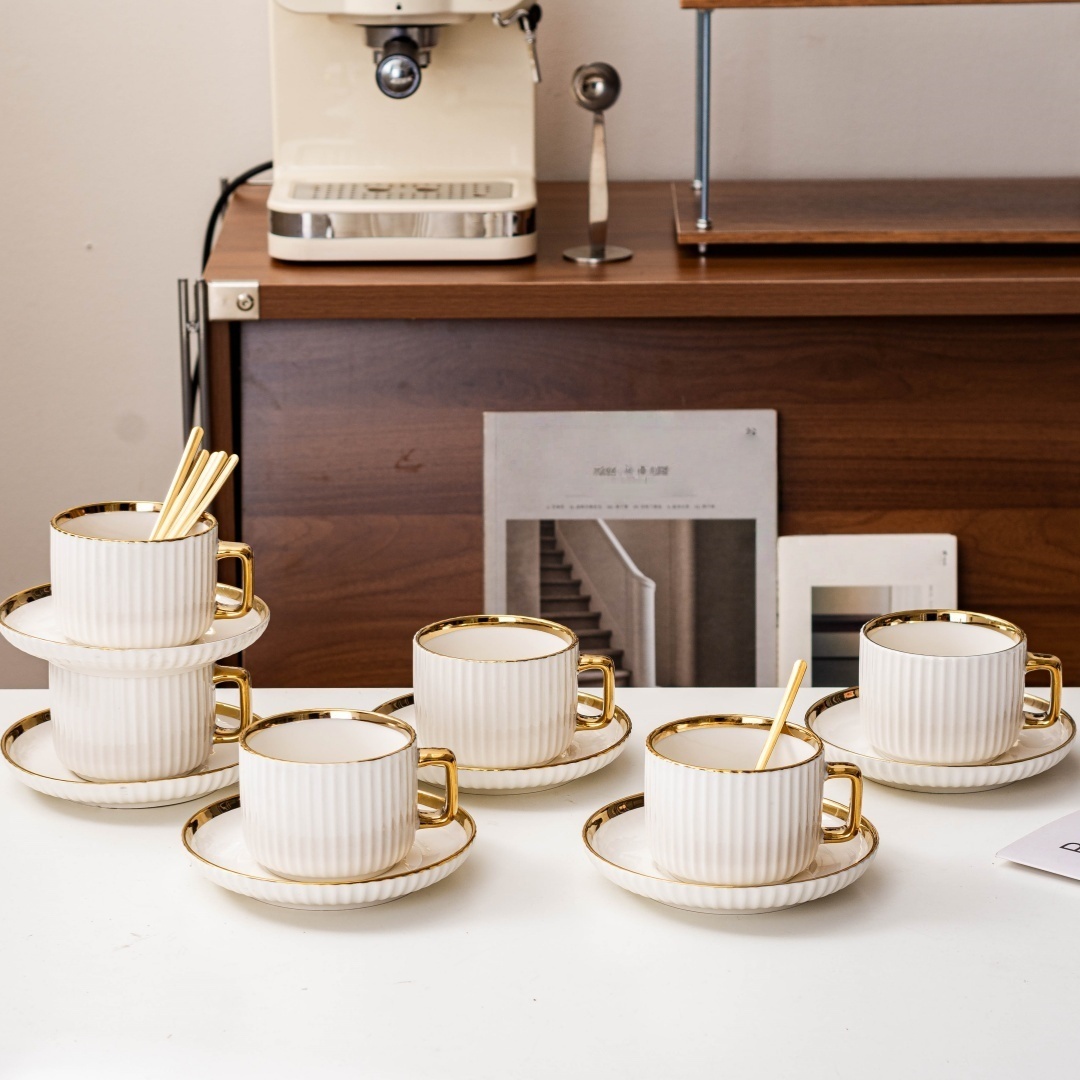 a set 6 featuring ceramic coffee cups saucers in a gift box - Temu a set 6 featuring ceramic coffee cups saucers in a gift box - Temu
