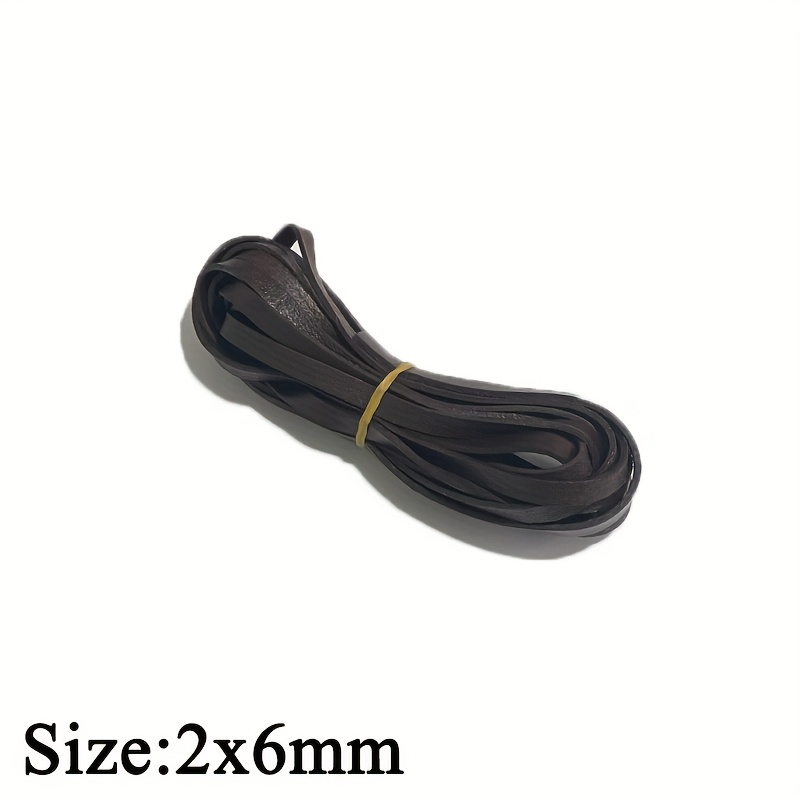 TEMU 5 Yards Retro High Quality Genuine Leather Cord Round/flat Strand Rope For Necklace Bracelets