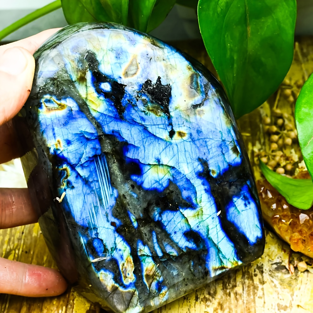 Image of 1pc Stunning Large High Quality Labradorite Crystal , Flashy Labradorite Standing Sculpture, Creative Gifts And Specialty Jewelry Additions, Collection Art Decoration, Holiday Gift