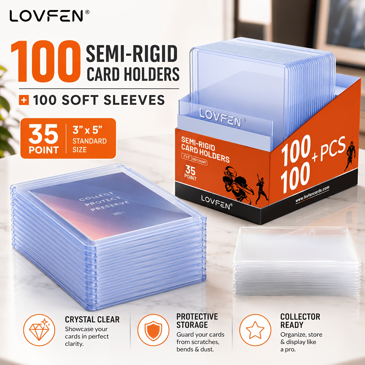 TEMU Lovfen 100pcs Semi-rigid Card Sleeves And 100pcs Sleeves For Psa/bgs/sgc/csg , Baseball Card Protectors, Rigid Card Holders For Trading Cards