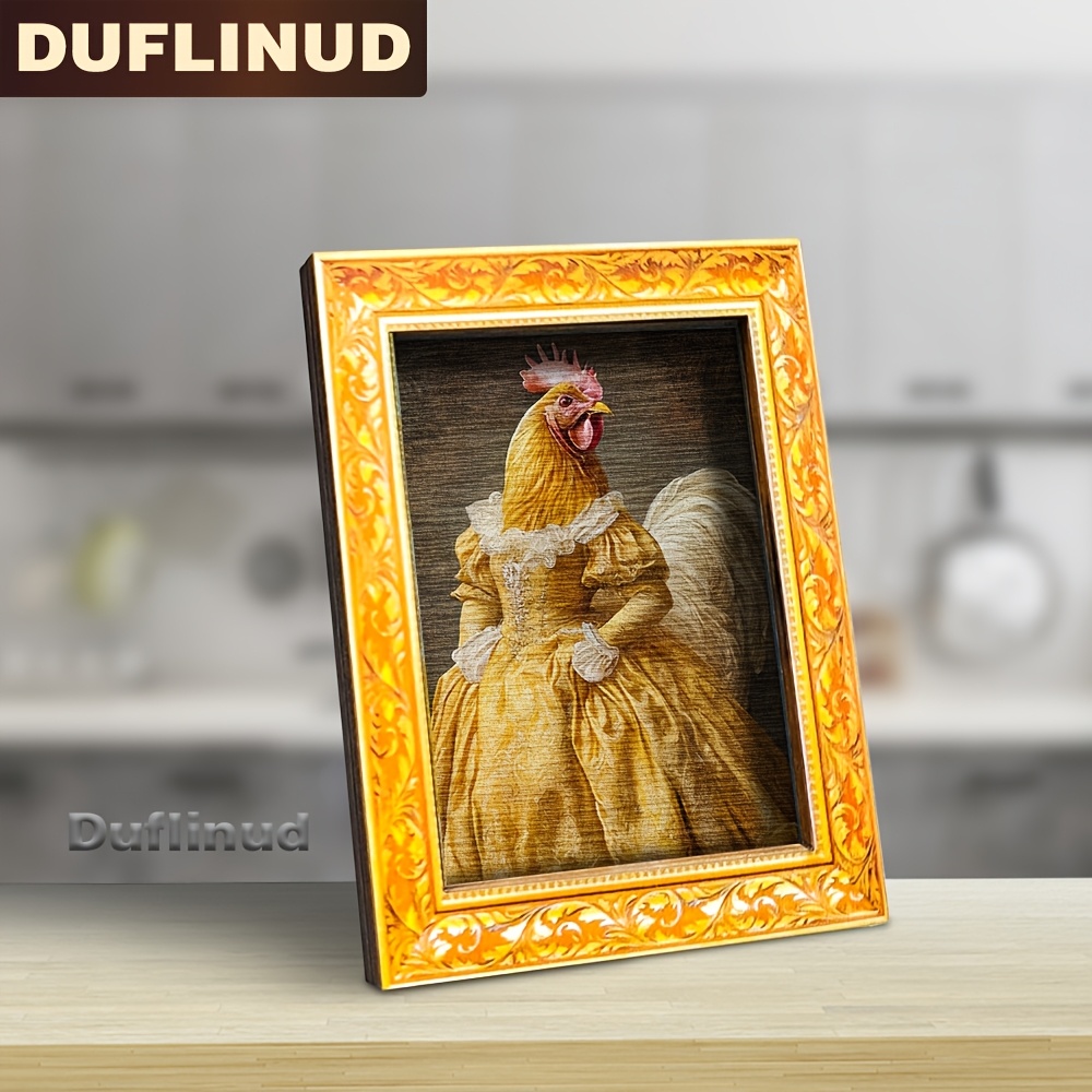 TEMU 1pc Vintage -style Rooster Refrigerator Magnet, Wooden Mini Decorative Painting, , Wooden Fridge Magnet, Fun Home And Office Decoration, Unique