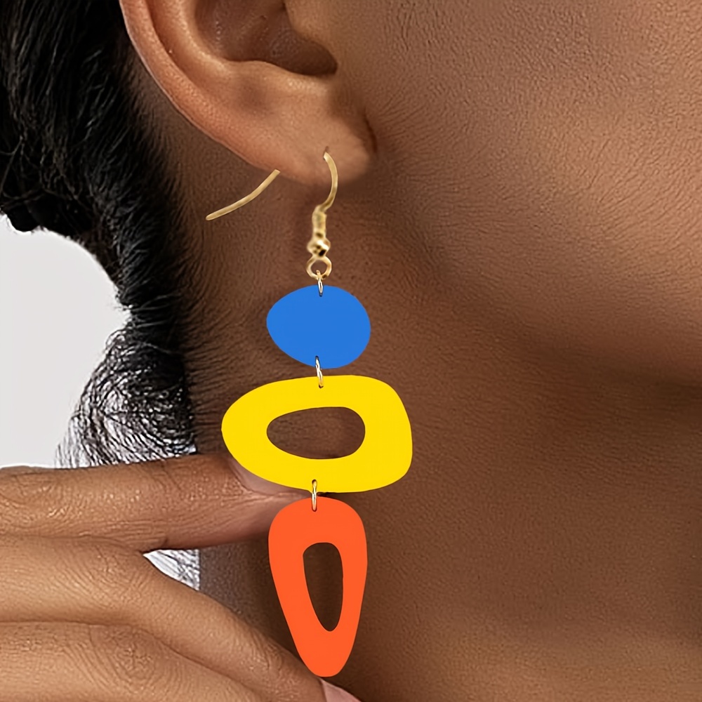 

Boho Style Geometric Drop & Dangle Earrings - Summer Bohemian Vacation Fashion, Alloy With Iron Ear Needle, Non-plated, Lightweight, Multiple Colors Available