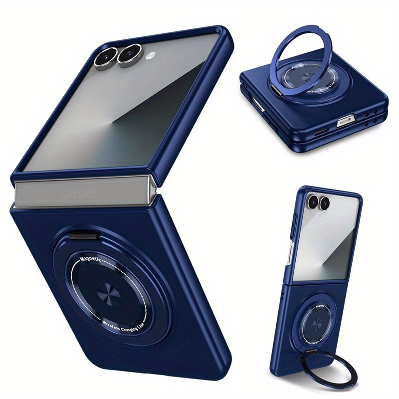 TEMU Étui pour for Galaxy Z avec Chargeur Magnétique Fil, Support Rotatif à 360°, Coque Anti-Choc Mince et Intégrée Force N52 Puissante, Adhère aux