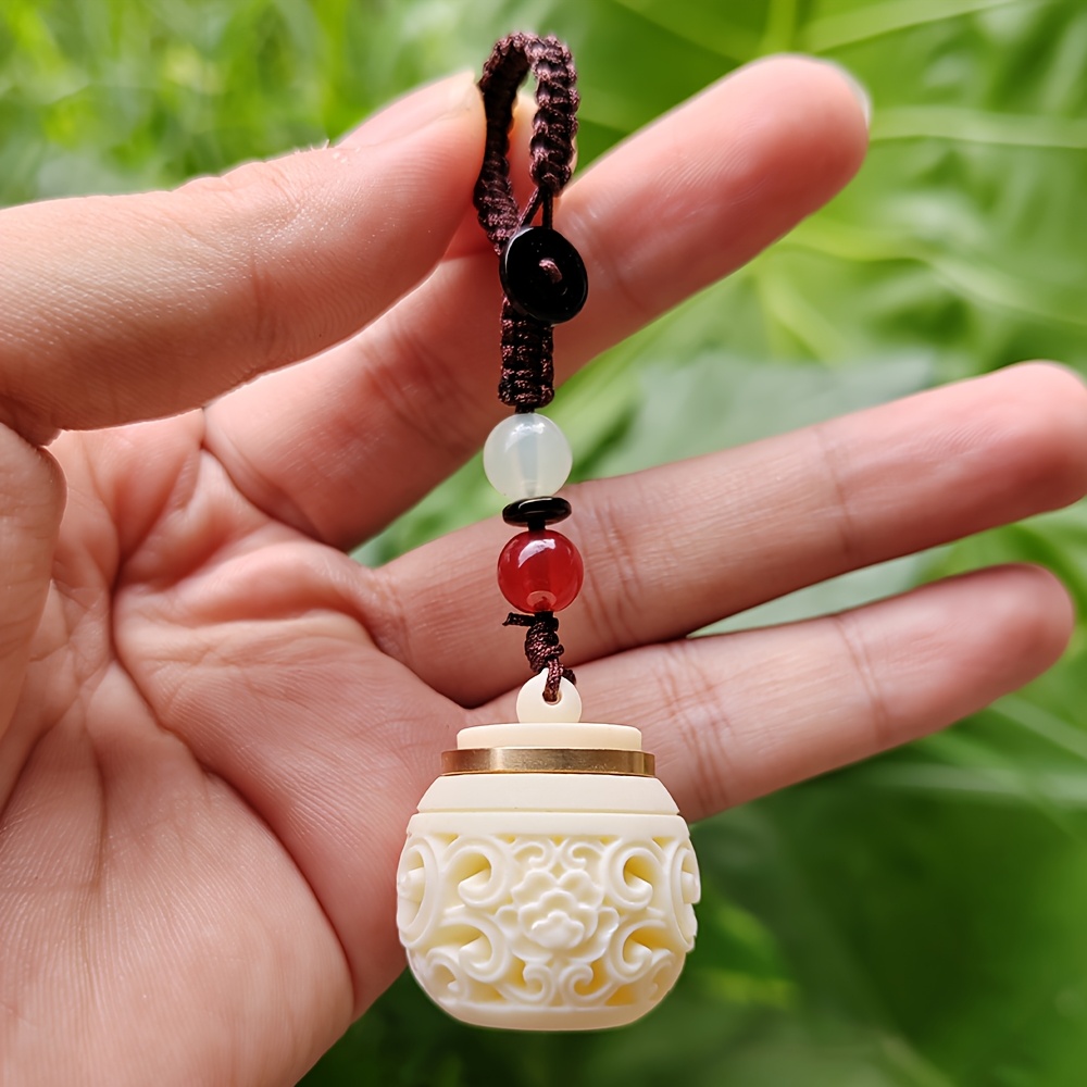 TEMU 1pc Openable Resin Scent Diffuser Pendant, New Chinese Style, Oriental Aesthetic. Suitable For Halloween Hanging Ornaments, Portable Pendants,