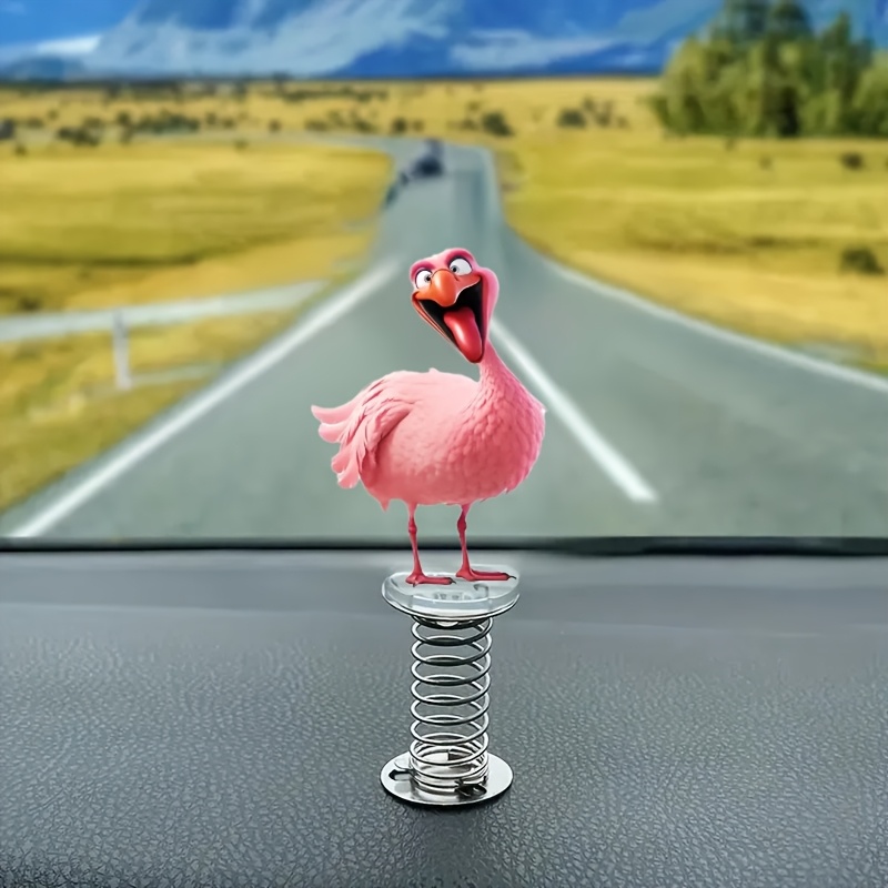 

1pc Acrylic Flamingo Car Dashboard Decor, Cartoon Animal Figurine, Fun Vehicle Accessory, Nice Gift For , Decor For Bedroom, Living Room