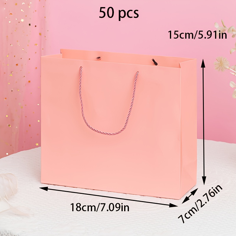 Gift for Her/Him 50pcs Pink White Cardboard Bags