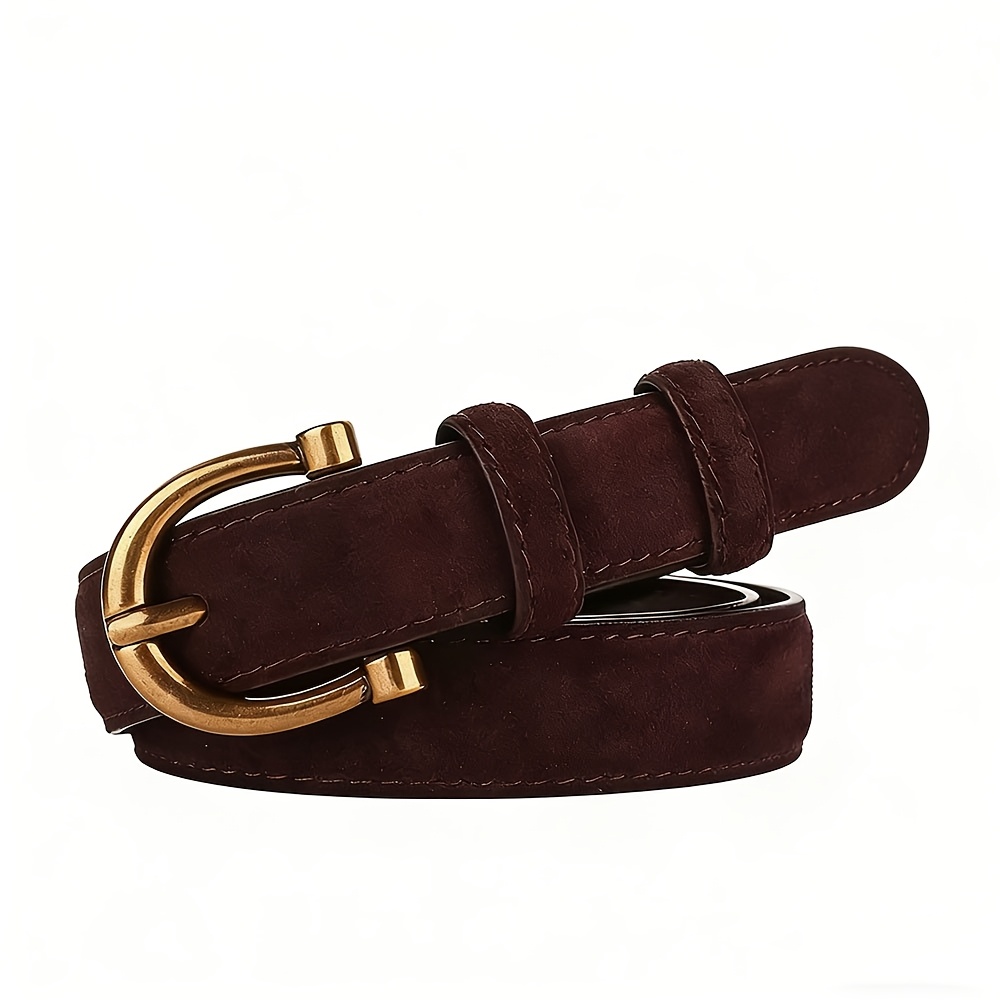 TEMU Cintura da donna in pelle scamosciata , cintura , fibbia a ago marca TRISJEM, accessori di abbigliamento, cintura da donna, adatta per jeans,