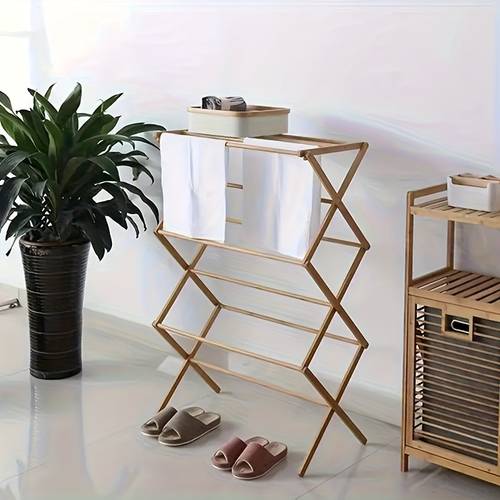 luxury bamboo clothes drying rack foldable no tool operation lightweight portable multi bar design for drying space saving storage ideal for home balcony hotel outdoor use perfect gift for housewarming drying racks laundry rack foldable mini clothes dryer rack drying breathable two bar large wide and tall motorized powered small operation logholder bathroom knife cupboard harbeigeour wb room wc cleaning po chairs sp such repair sup rhh
