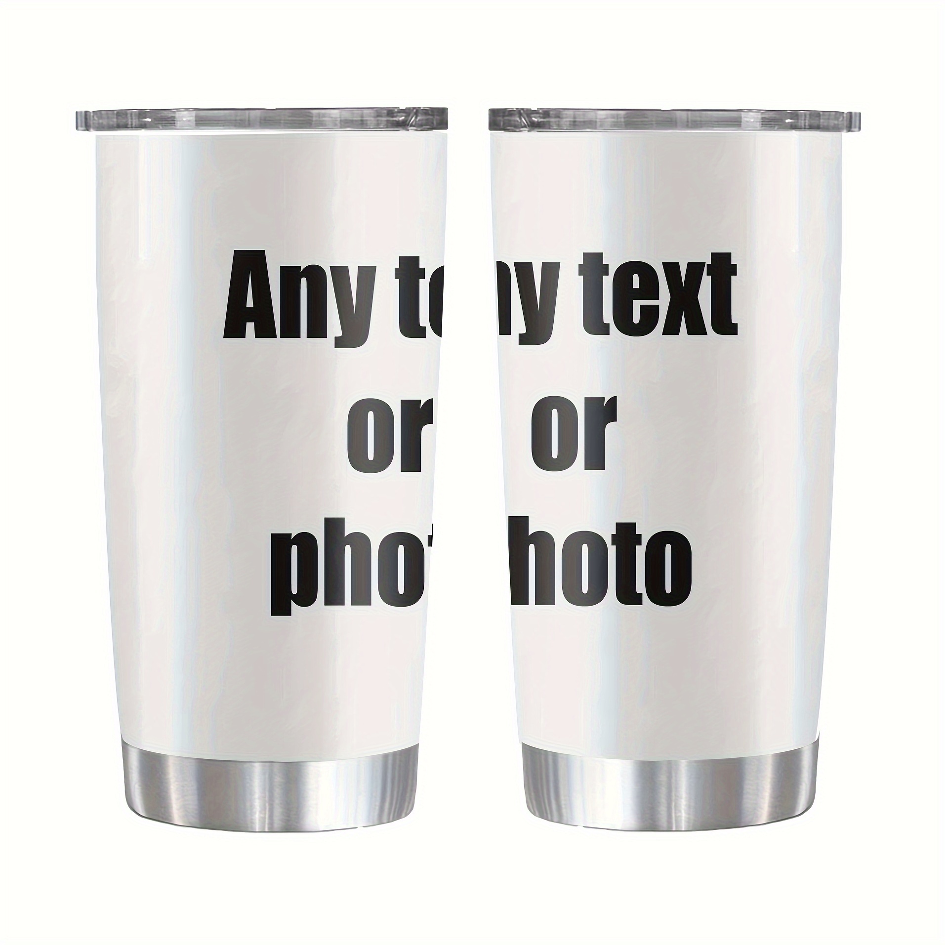 

Custom 20oz Stainless Steel With Lid - Personalize With Your Photo, Text, Or - Bpa-free, Reusable & - All & - Unique Gift Idea