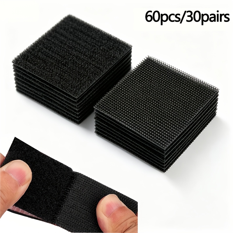 TEMU 110pcs/60pcs Autocollants de fixation invisibles pour tapis de sol de voiture, clips de fixation pour moquette, boucle auto-agrippante
