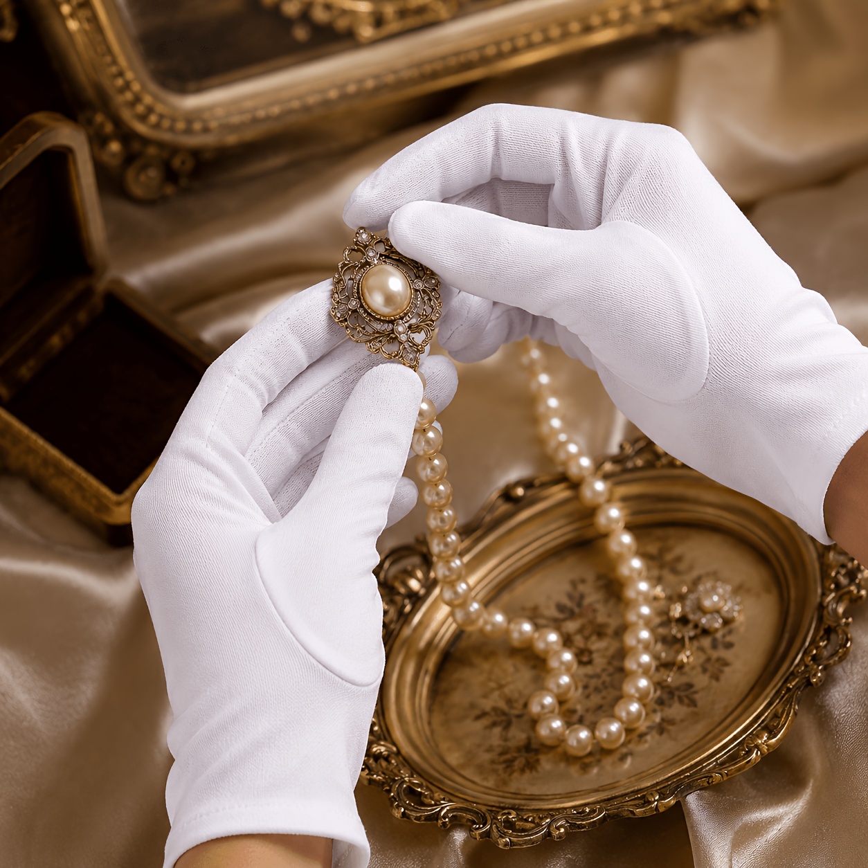 TEMU Gants pour robe courte, idéaux pour événements formels, danse de salon, service de banquet, costume de et manutention d'
