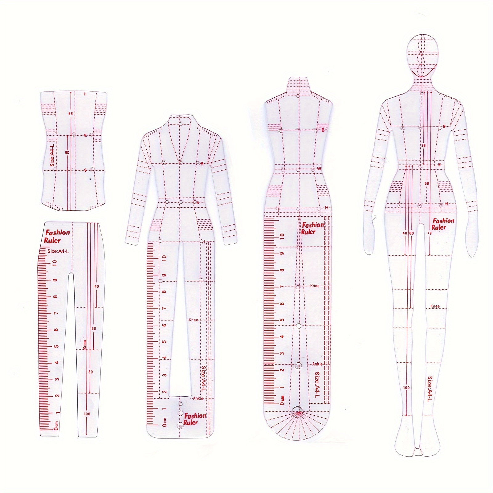 

Women's Body Shape Template - Transparent, Hand- Model Effect Ruler For Sewing & Knitting Supplies