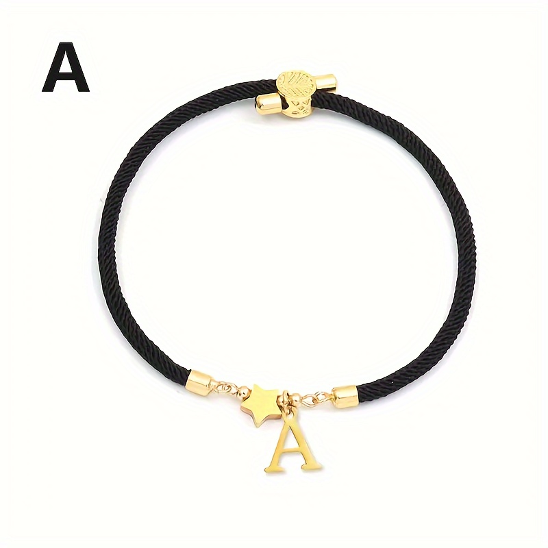 E-shop A-Z 26 201 201 Edelstahl Englische Buchstaben Stern Armband Mode Mailand Kette Damenarmband, Alltagskleidung Feiertagsdekoration Armband, Gib