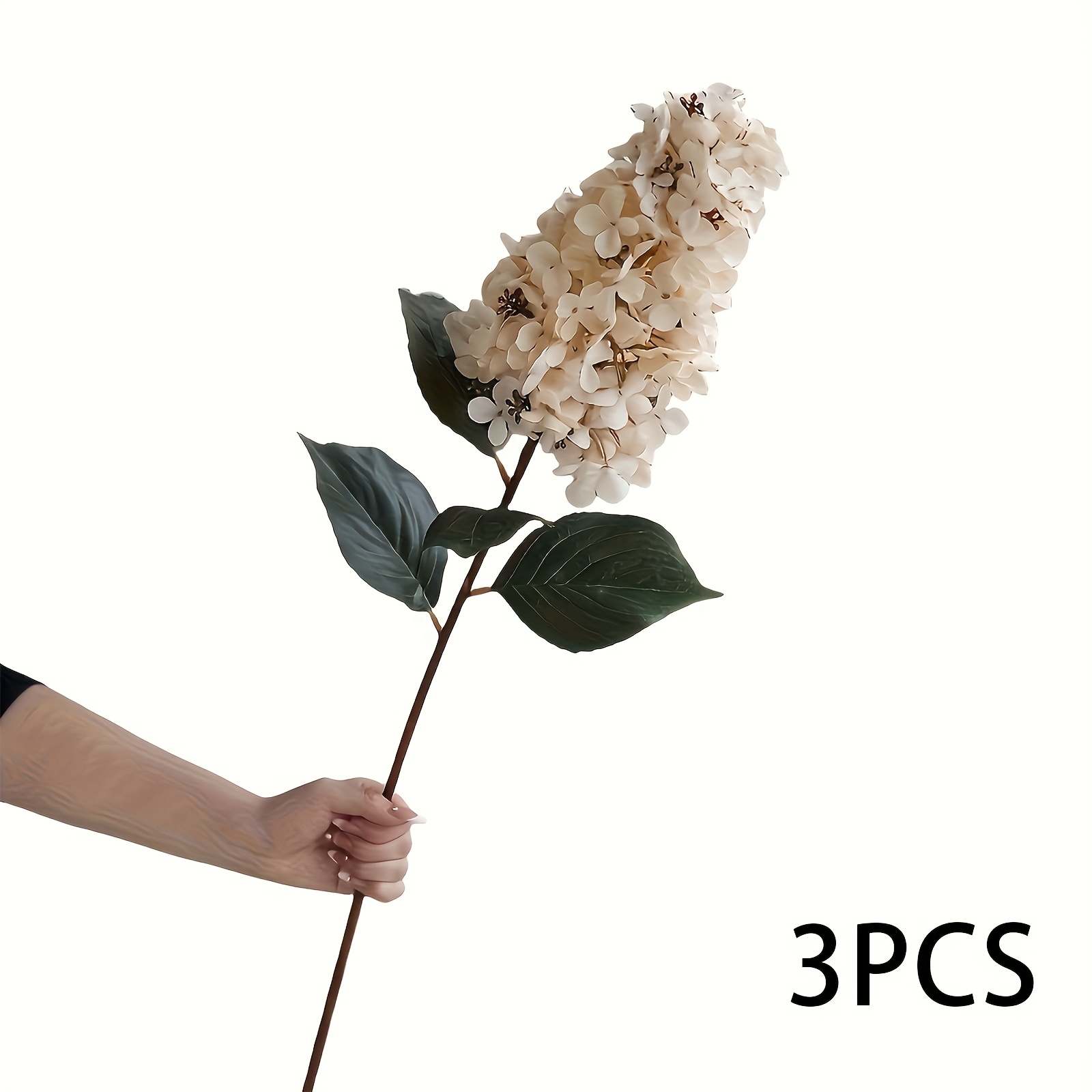Set Of 3 Artificial Hydrangea Flowers With 31-inch Long Stems, White Faux Suitable For Vases, Featuring A Realistic Touch, Perfect For Floral Arrangements In Home, Farmhouse, Office, Or Hotel Decor