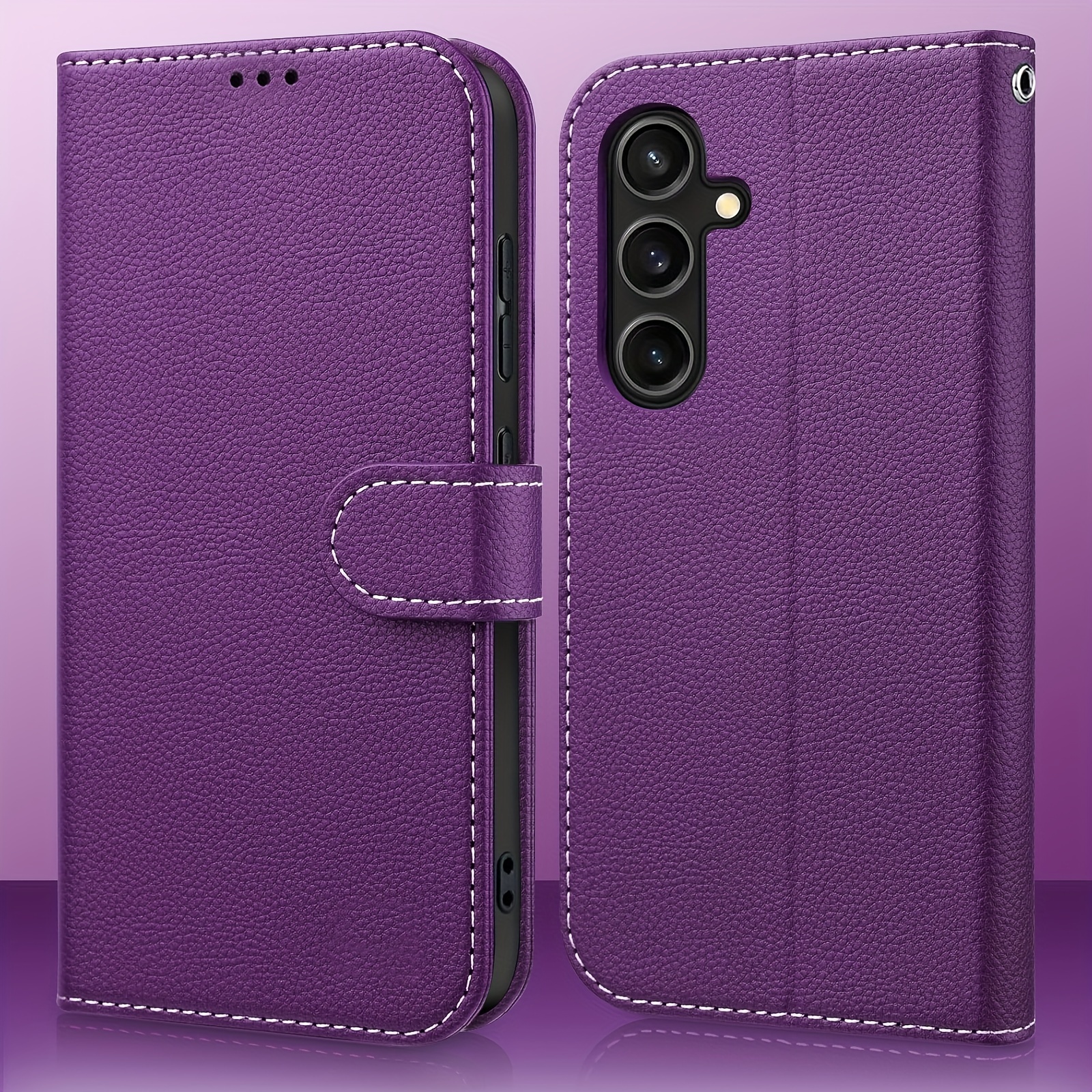 Galaxy S24 Plus Case Flip Faux Leather Phone Cover - Temu