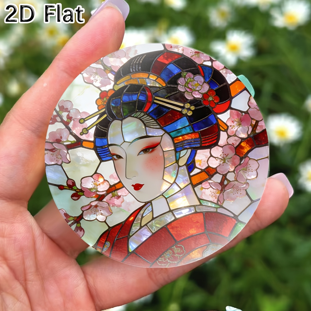 TEMU 1pc Japanese Geisha & Cherry Fridge Magnet - Magnetic Sticker Suitable For Home, Kitchen, Office Decor With Japanese Art, Suitable For Home,