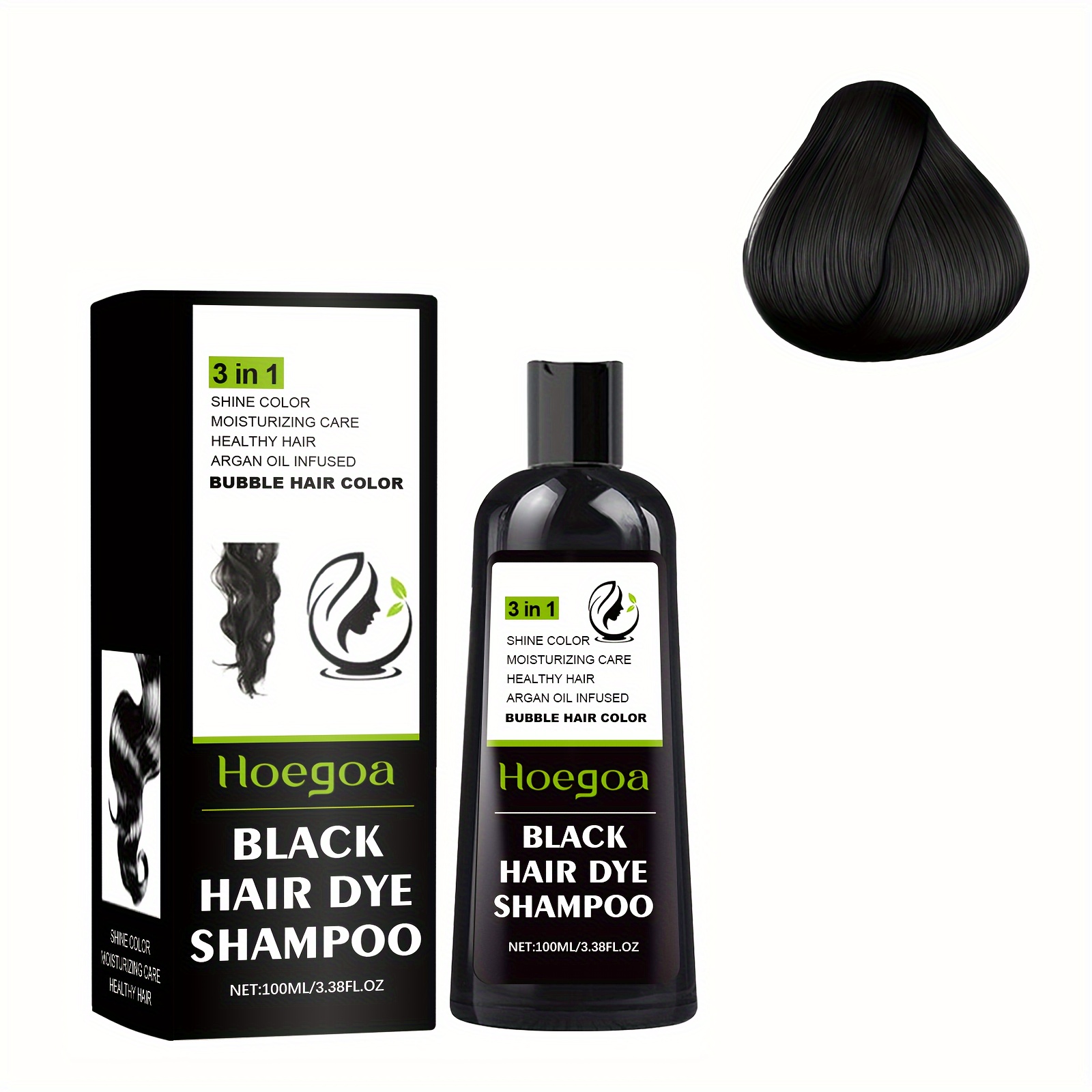 

100ml Black Polygonum Multiflorum Hair Color Shampoo - Easy-to-use, Moisturizing Plant Extract Formula For All Hair Types