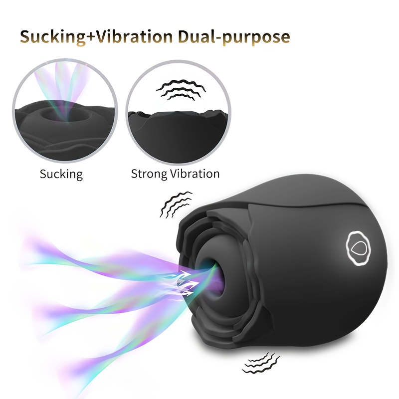 Dildo - Sucking Vibrator Rose Sex Toy G Spot Vibrator - Clitoral Nipple Massage Sucking Vibrator - Bullet Vibrator Dildo - 10 Powerful Modes, Anal Toys For Couple, Woman Pleasures Toy [Valentine'S Day Gift]