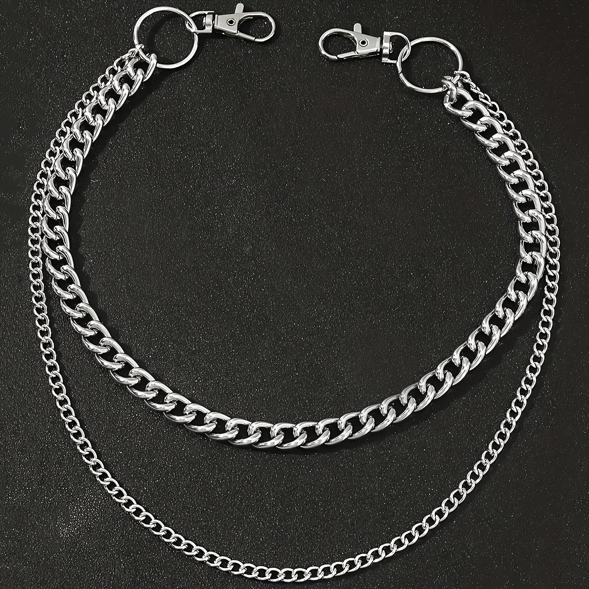 Vintage Punk Style Denim Chain, Multi-functional Double-layer Waist Chain, Unisex Casual Wear, Perfect Gift , Diy Wallet Making