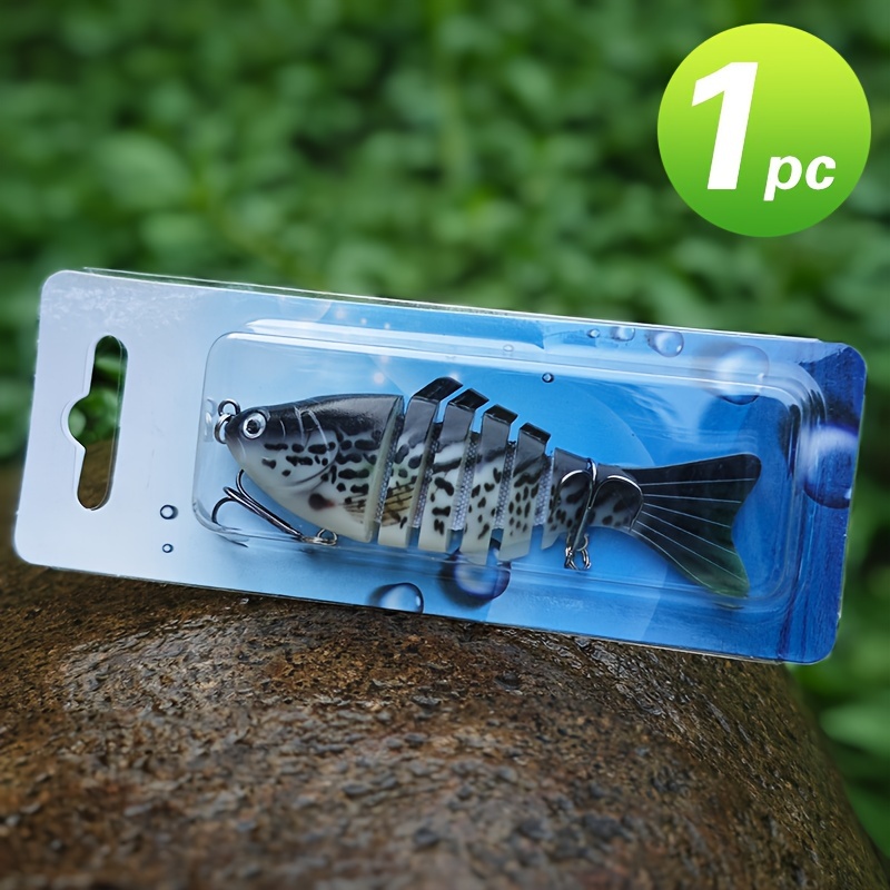 TEMU 1pc Leurre de Pêche Multi- Imprimé en 3D Réaliste, Plastique ABS Durable avec Design de Poisson Réaliste & Hameçon Triple - Idéal pour la Pêche
