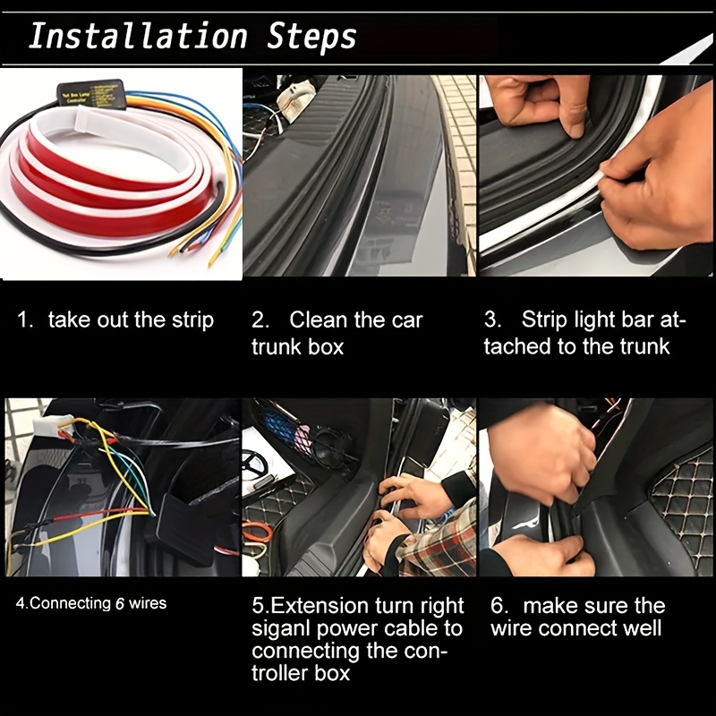 rgb light strip car led 12  led 120cm 150  for cars ambient neon accent lighting hard wired vehicle   compatible with multiple models no battery required Product details 7