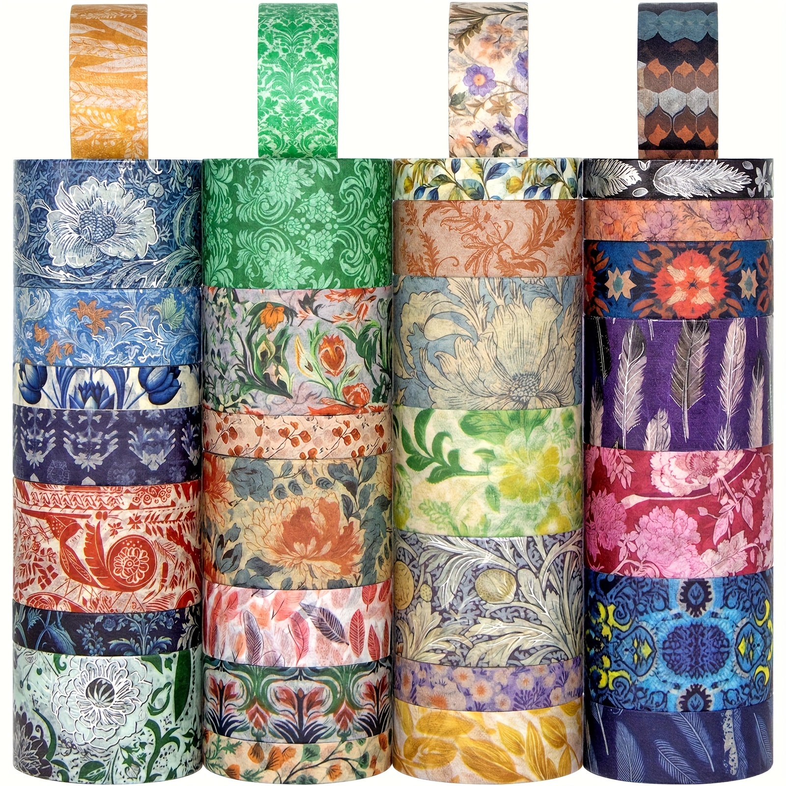

Floral Washi Tape Set 32 Rolls, 3 Sizes Colored Washi Masking Tape, Art Craft Tape For Scrapbook Supplies, Journal Set, School Supplies, Diy Craft
