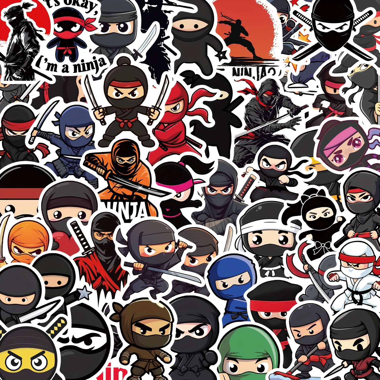 Image of 50pcs Gutbd Anime Stickers, Cool Pvc Decals For , Motorcycle, Skateboard, Bike, Laptop, Phone, Suitcase