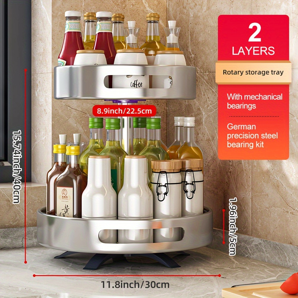 TEMU New Rotating Spice Rack For Kitchen Storage, Tabletop And Vinegar Rack, Household Seasoning Rack, Complete Set Of Household Items
