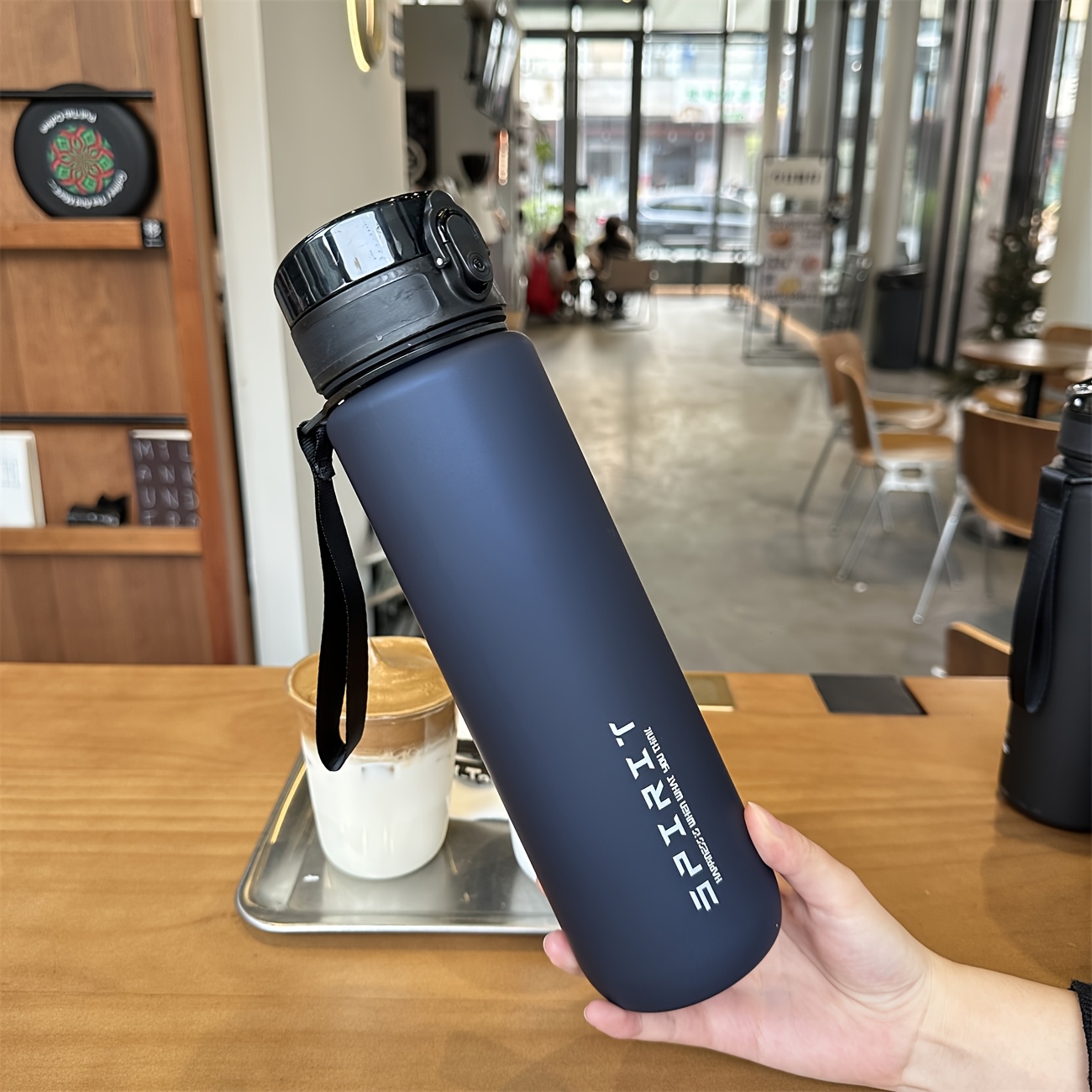 Outdoor Frosted Sports Water Bottle, Simple Direct-drink Frosted Plastic Cup With Pop-up Lid, Large Capacity Portable Outdoor Water Bottle For Sports And Fitness