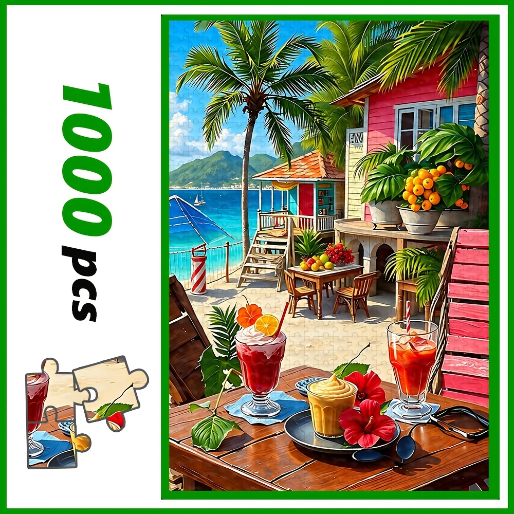 TEMU 500pcs/1000pcs Adult Jigsaw Puzzle, Large Puzzle Gift For Family Interaction, Diy Puzzle For Home Decor, High-quality Family Fun Puzzle Designed