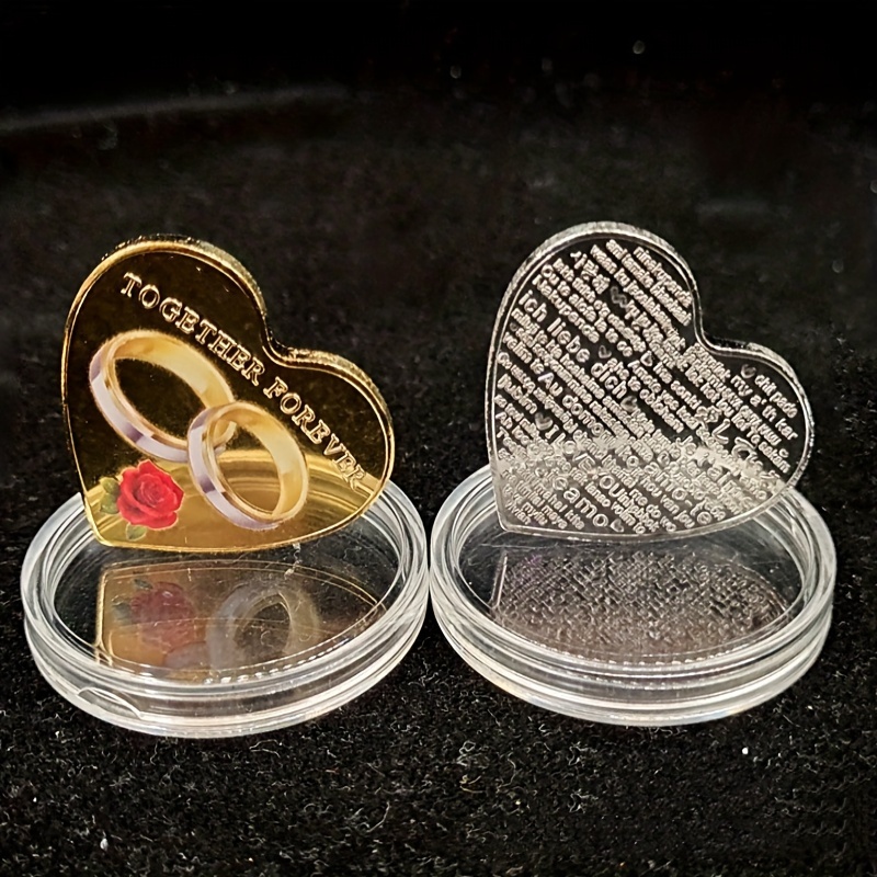 1 шт., «Меч Купидона любви»/520 «Часы любви», белая монета, маленький подарок ко Дню святого Валентина, часы «Монета любви», памятная медаль «Любовь на всю жизнь», чтобы отправить подруге счастливый подарок подробные сведения 0