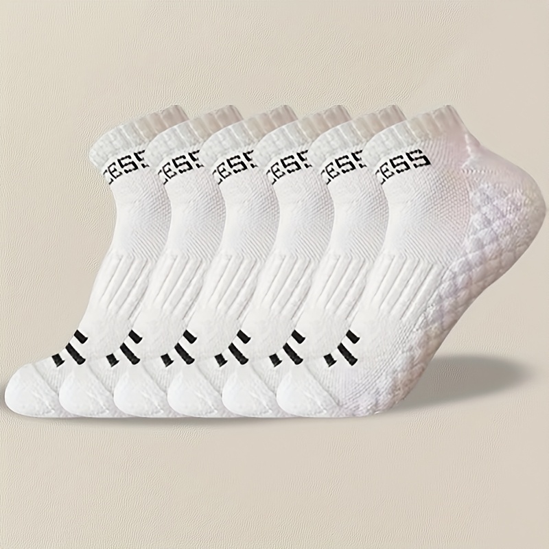 6 Pairs Ncdate Unisex Breathable Socks - Soft Polyester Blend With Anti-slip Grip, Moisture-wicking, Black & White For Outdoor & Daily Wear - Perfect Gift For , Stylish Sock Design