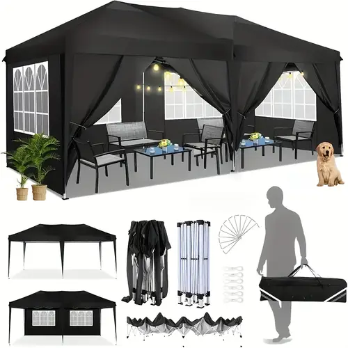 10x20ft 10x10ft up canopy tent with heavy duty wedding party tent height adjustable outdoor portable gazebo protection shelter with wheeled bag